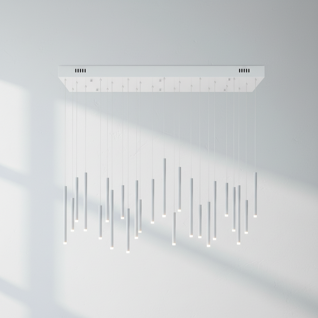 Luster Gaze Aura Cascade Rectangular Pendant Chandelier - Background Shot