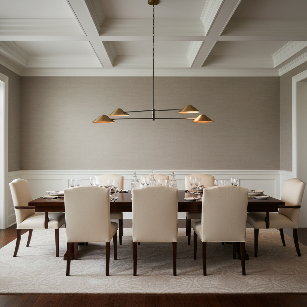 Luster Gaze Aura Grandeur 4-Light Linear Chandelier - formal American dining room