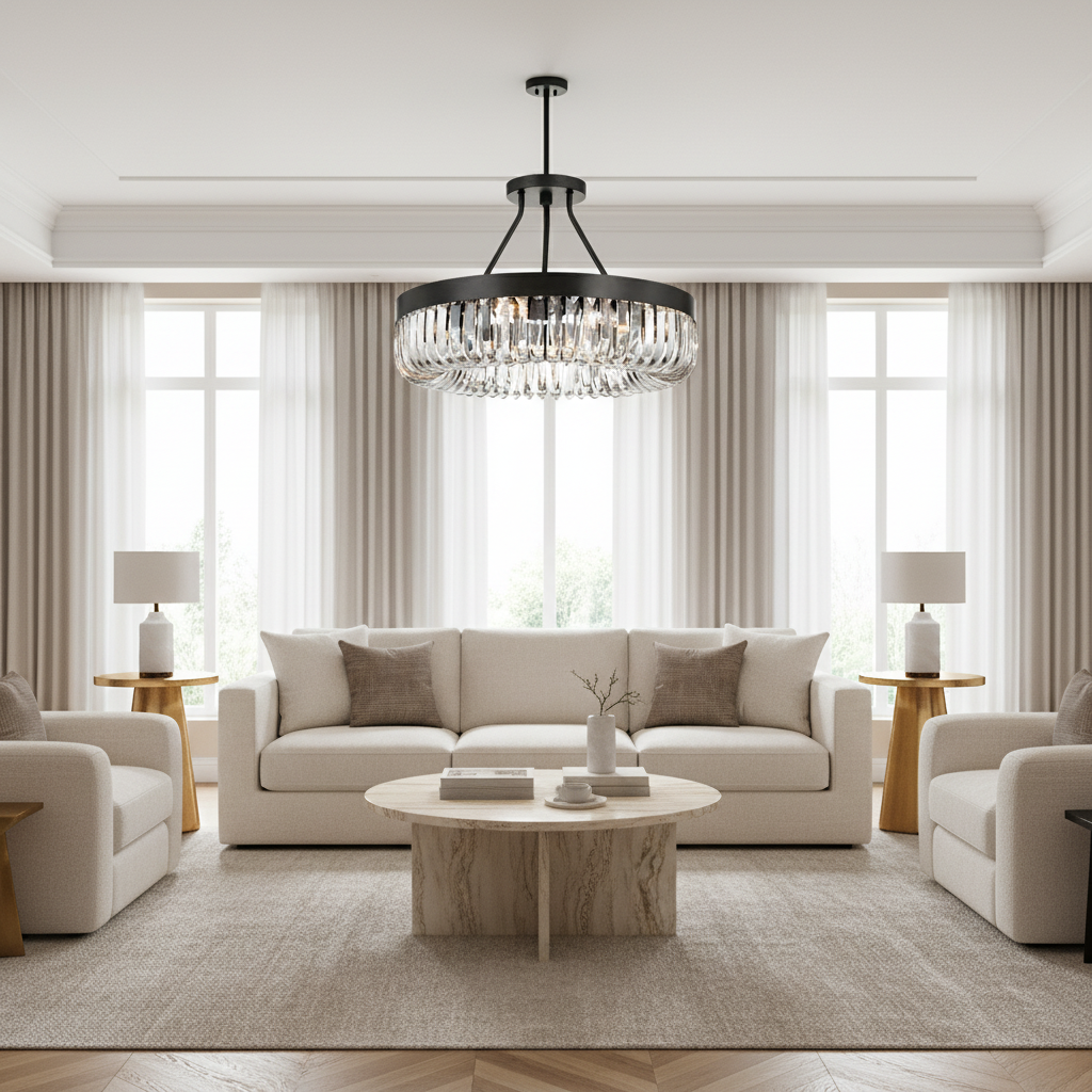 Luster Gaze Regal Radiance 1-Tier 8-Light Round Chandelier - sophisticated American living room
