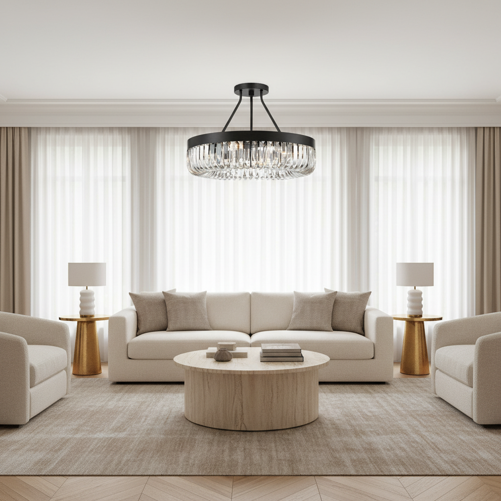 Luster Gaze Alice 1-Tier 8-Light Round chandelier 23" - Scene