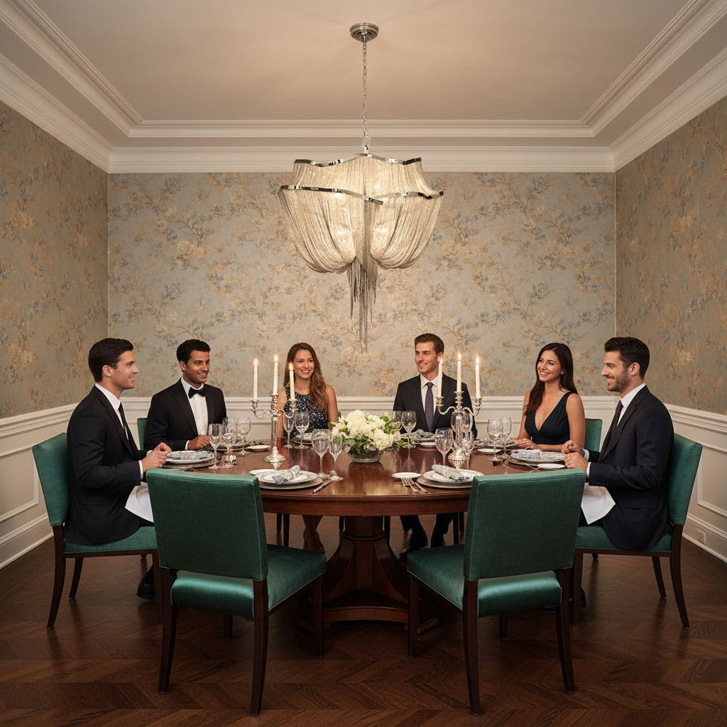 Luster Gaze Alisa Double-Layer 7-Light Chandelier - formal American dining room