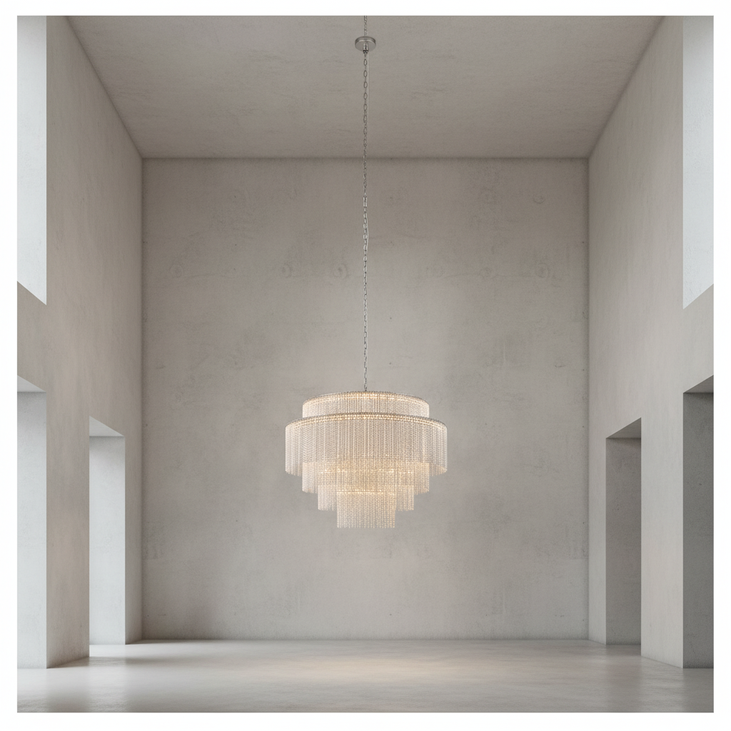 Luster Gaze Radiant Cascade Ring Chandelier - Background Shot