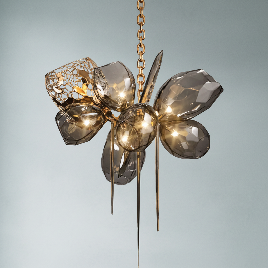 Luster Gaze Alabaster Bloom Contemporary Chandelier - Background Shot