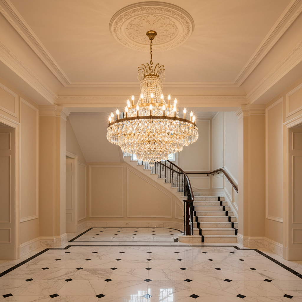 Luster Gaze Custom Lava Glass Chandelier 36‘’ - grand American estate foyer
