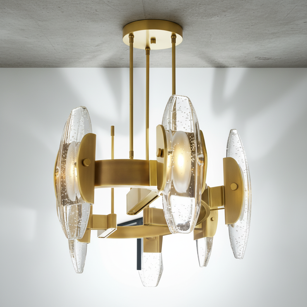 Luster Gaze Veridian Glow Round Chandelier - Background Shot