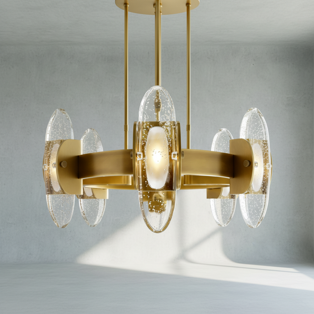 Luster Gaze Veridian Glow Round Chandelier - Background Shot