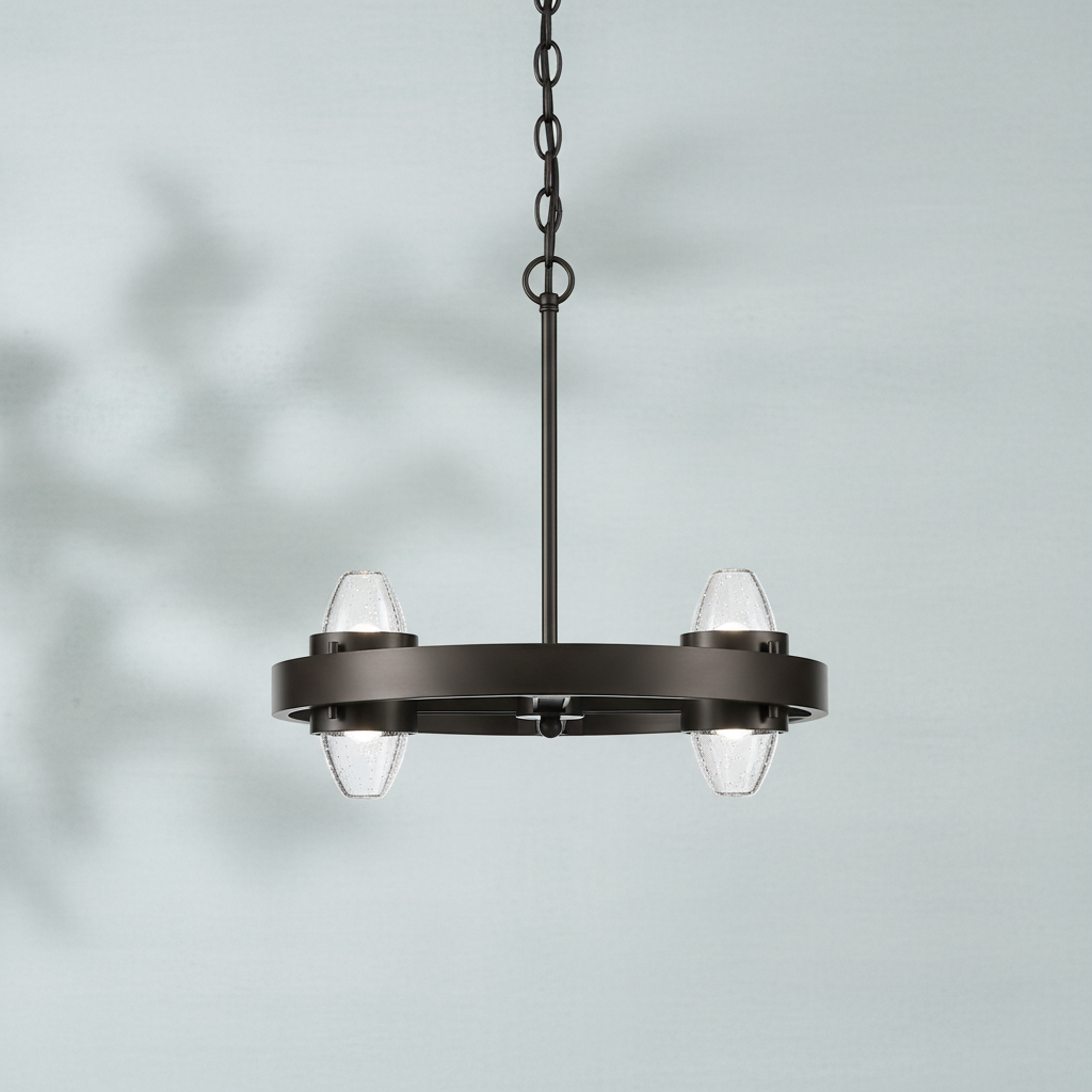 Luster Gaze Veridian Glow Round Chandelier - Background Shot