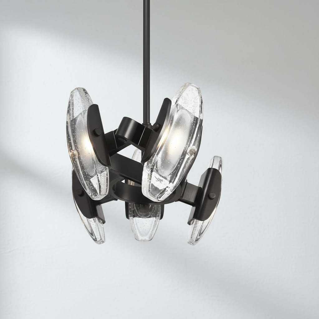 Luster Gaze Veridian Glow Round Chandelier - Background Shot
