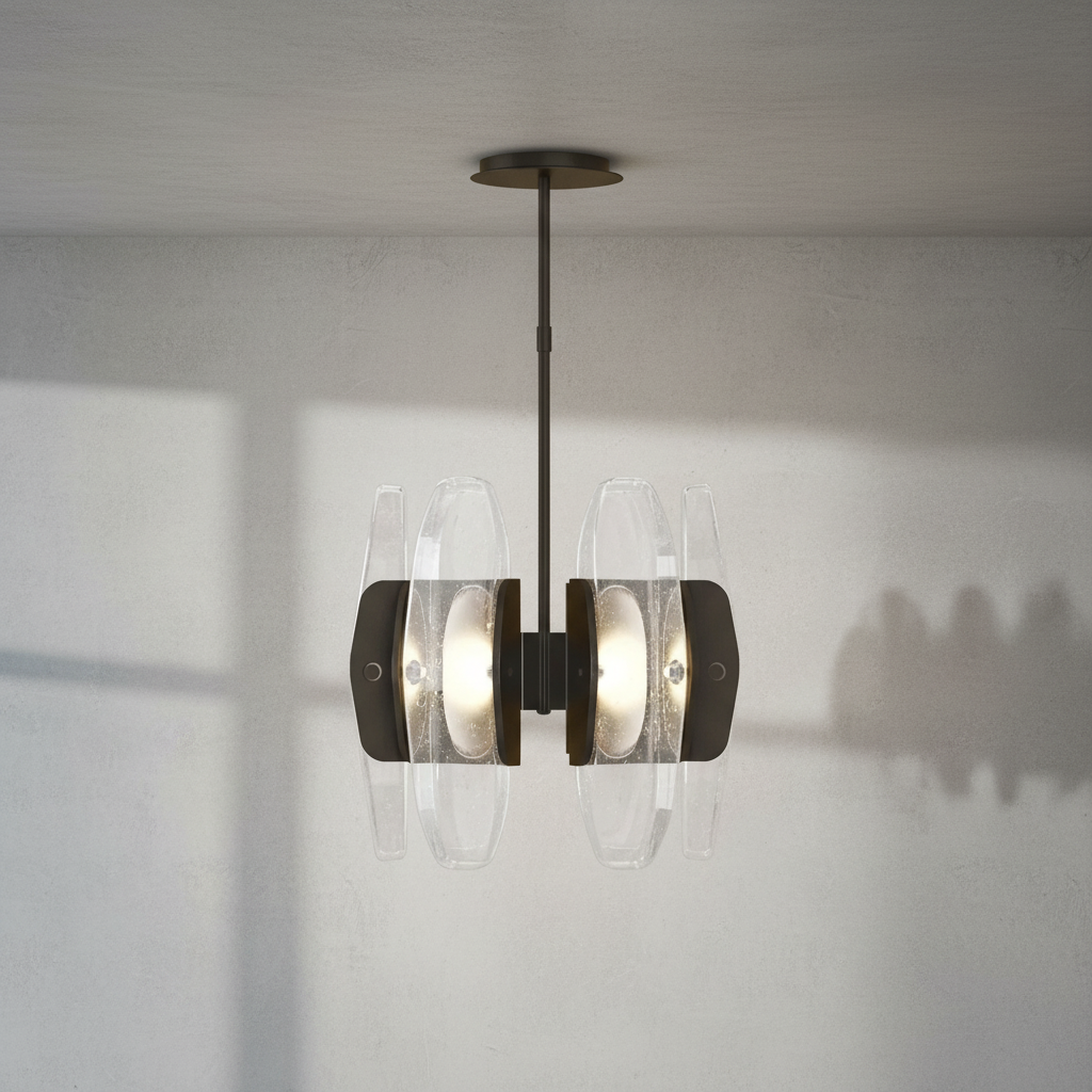 Luster Gaze Veridian Glow Round Chandelier - Background Shot