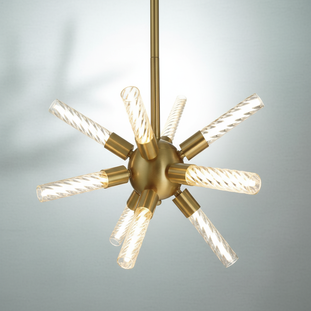 Luster Gaze Aura Weave Round LED Chandelier - Background Shot