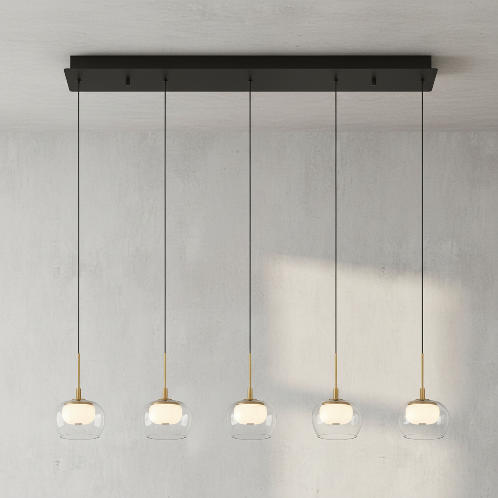 Luster Gaze Aura Stream Linear LED Chandelier - Background Shot