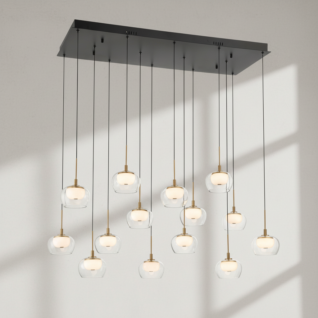 Luster Gaze Aura Stream Linear LED Chandelier - Background Shot