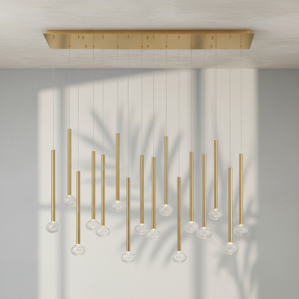 Luster Gaze Aura Stream Linear LED Chandelier - Background Shot