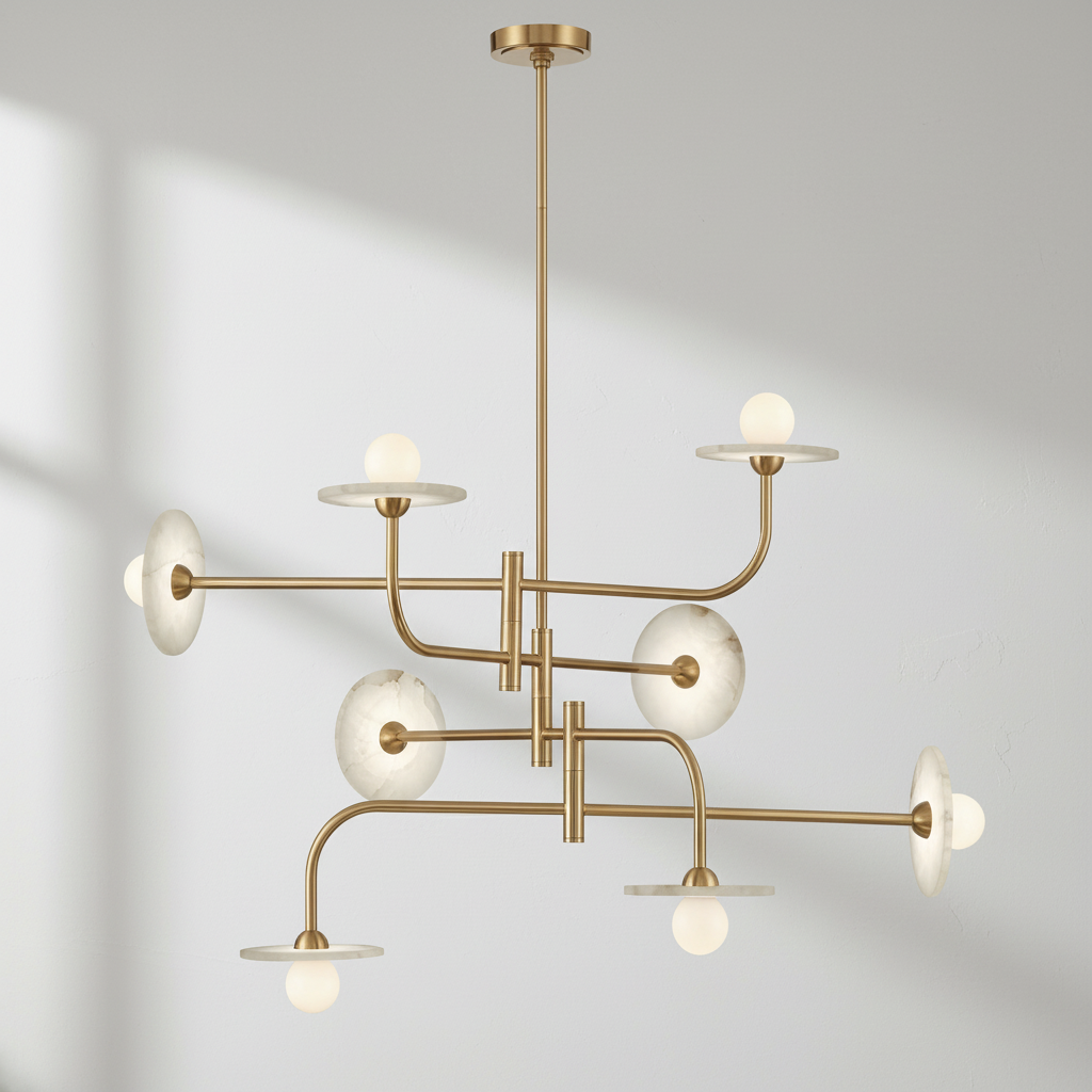 Luster Gaze Alabaster Aura LED Chandelier - Background Shot