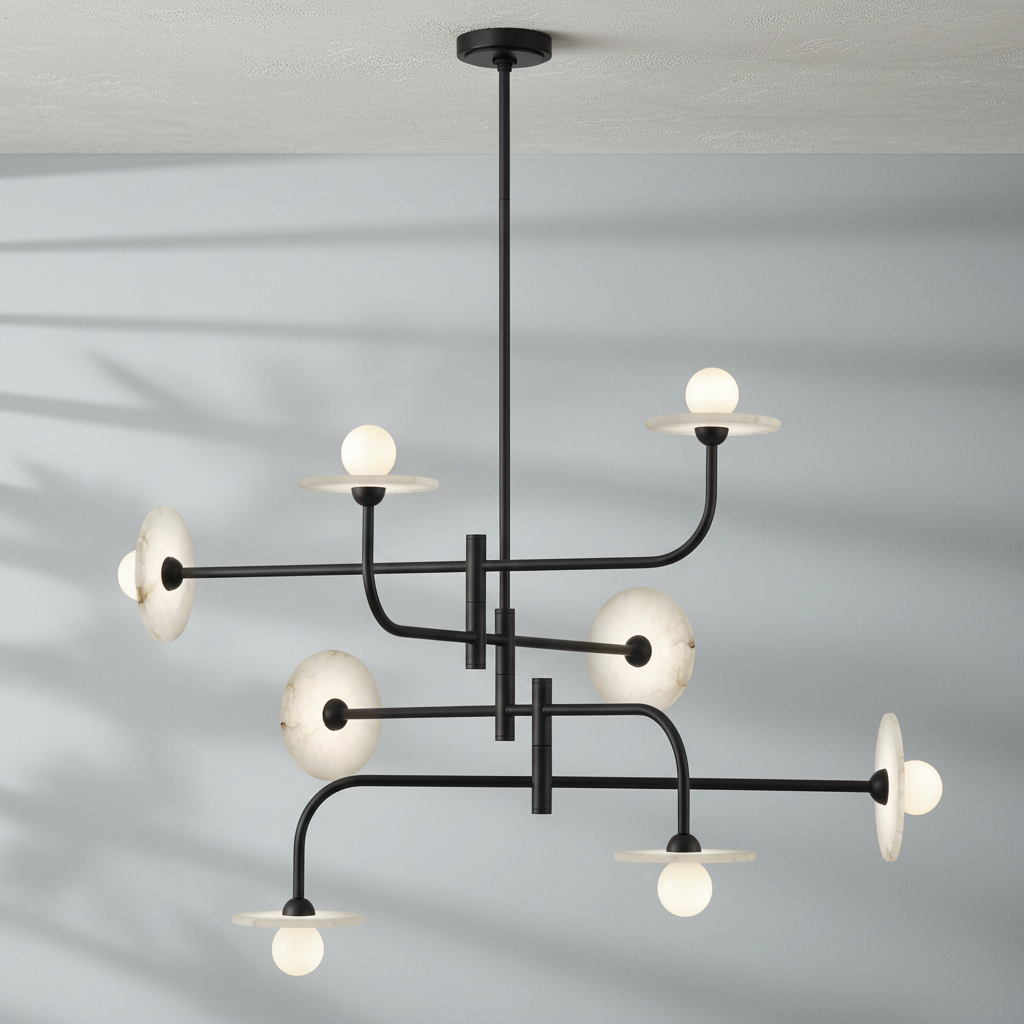 Luster Gaze Alabaster Aura LED Chandelier - Background Shot