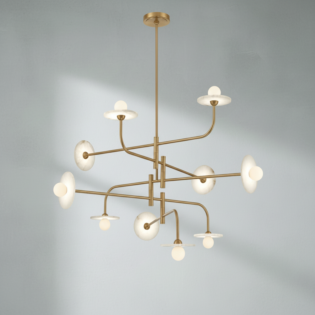 Luster Gaze Alabaster Aura LED Chandelier - Background Shot