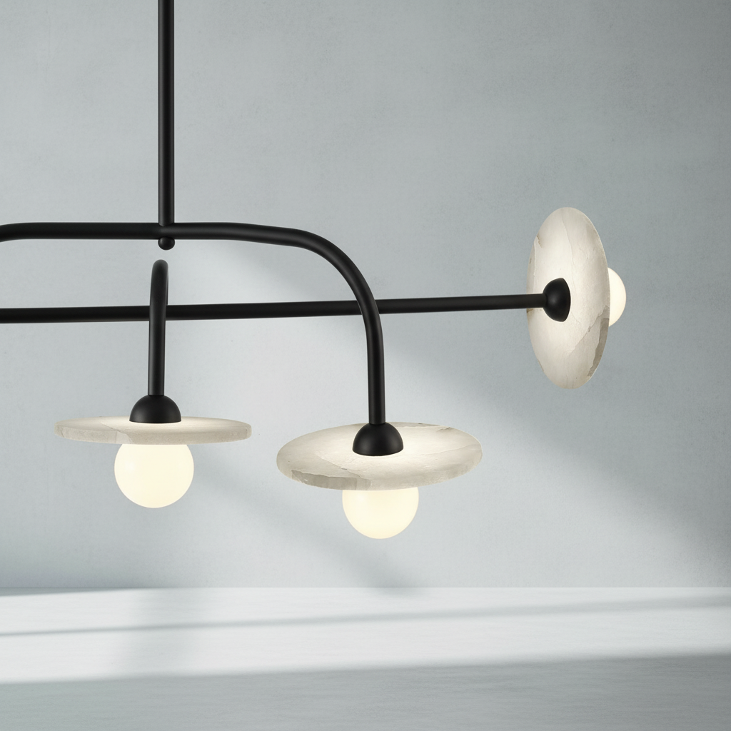 Luster Gaze Alabaster Aura LED Chandelier - Background Shot