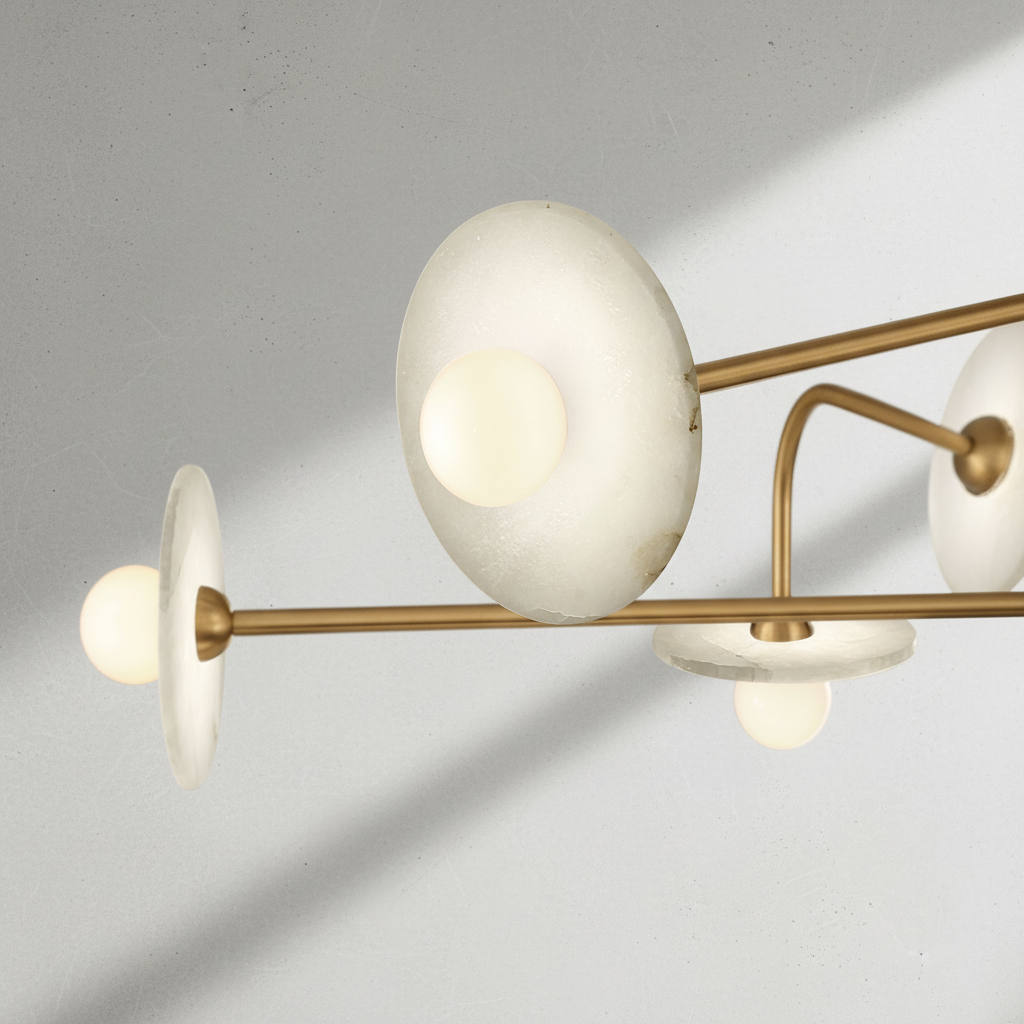 Luster Gaze Alabaster Aura LED Chandelier - Background Shot