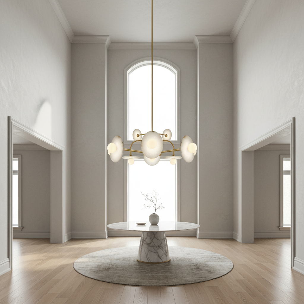 Luster Gaze Alabaster Aura LED Chandelier - Background Shot