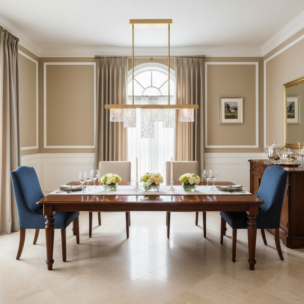 Luster Gaze Aura Stream Linear LED Chandelier - American transitional dining room