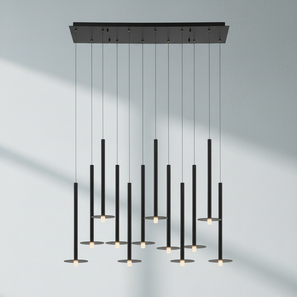 Luster Gaze Aura Stream Linear LED Chandelier - Background Shot
