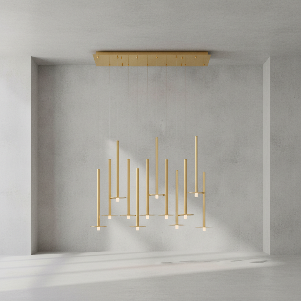 Luster Gaze Aura Stream Linear LED Chandelier - Background Shot