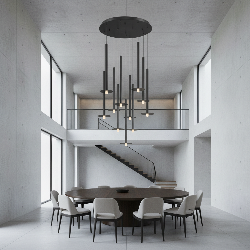 Luster Gaze Aura Grandeur Round LED Chandelier - Background Shot