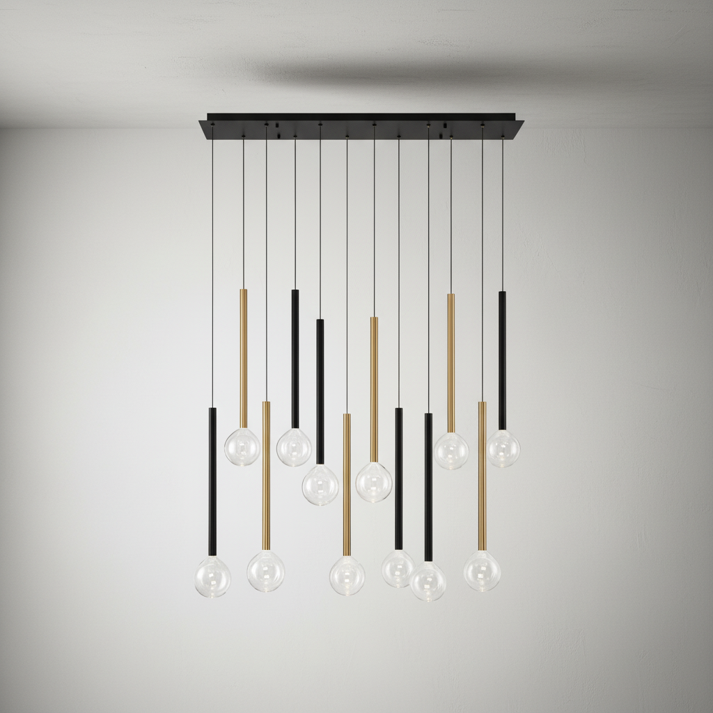 Luster Gaze Aura Stream Linear LED Chandelier - Background Shot