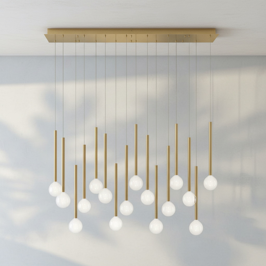 Luster Gaze Aura Stream Linear LED Chandelier - Background Shot