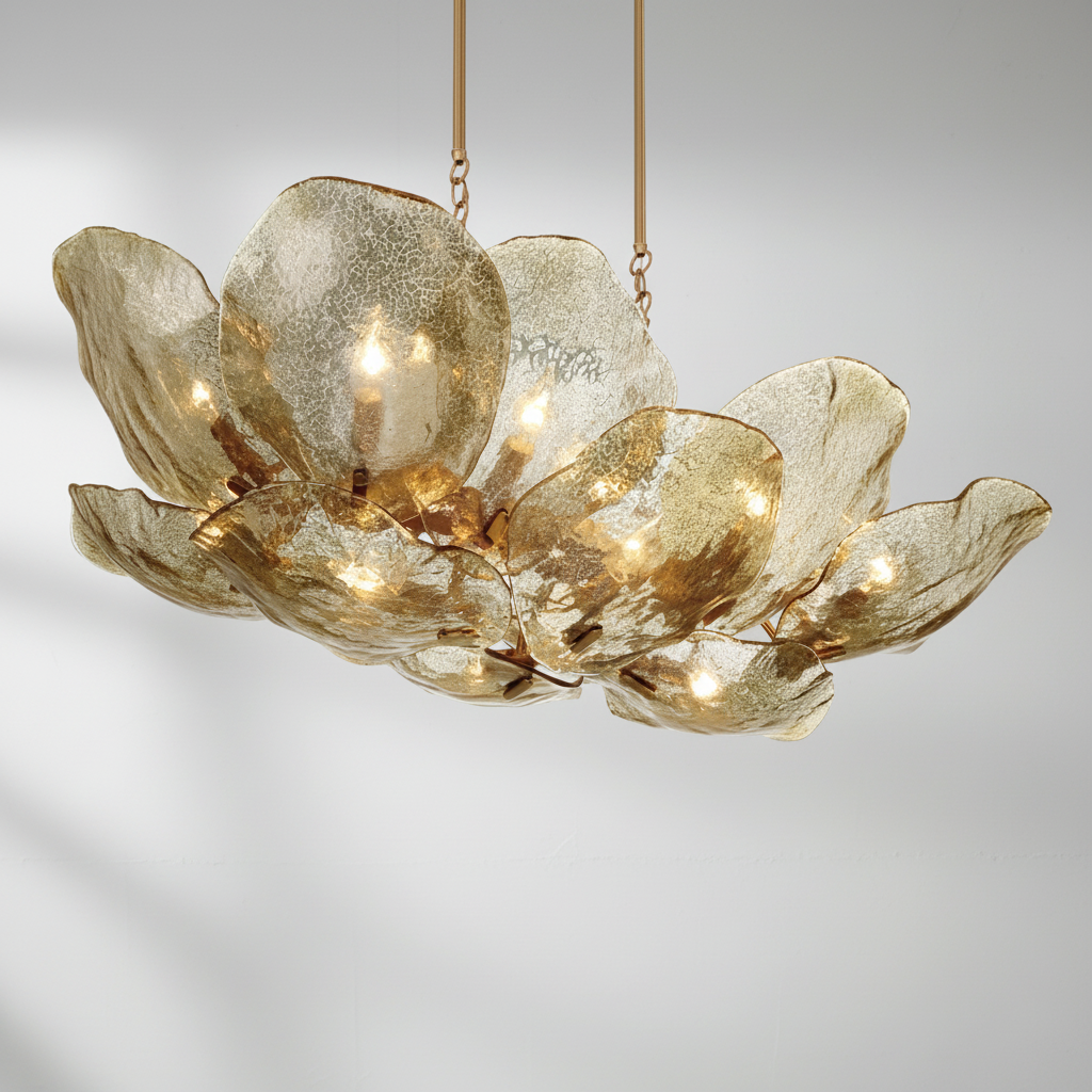 Luster Gaze Veridian Bloom Glass Chandelier - Background Shot