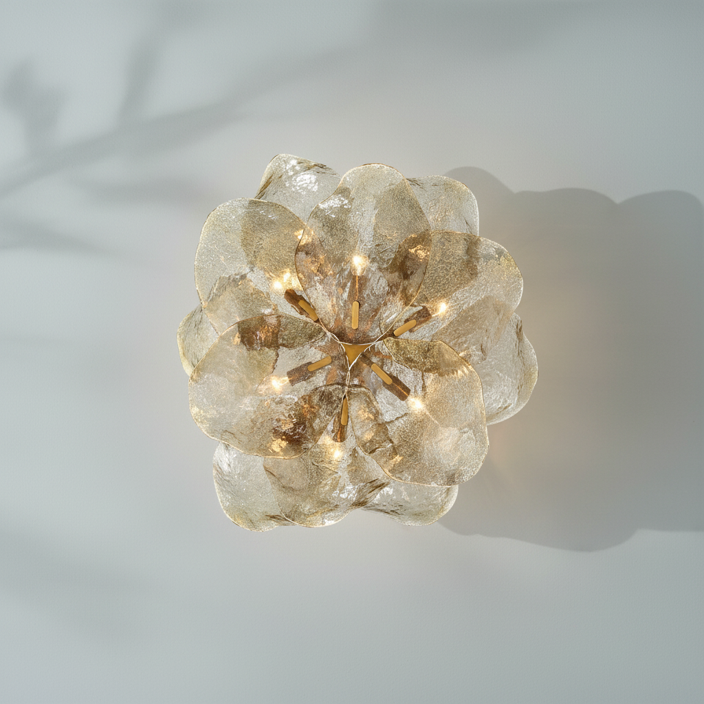Luster Gaze Veridian Bloom Glass Chandelier - Background Shot