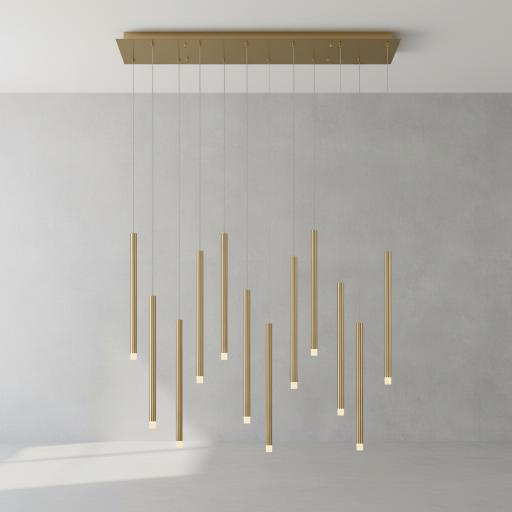 Luster Gaze Aura Cascade Linear LED Chandelier - Background Shot