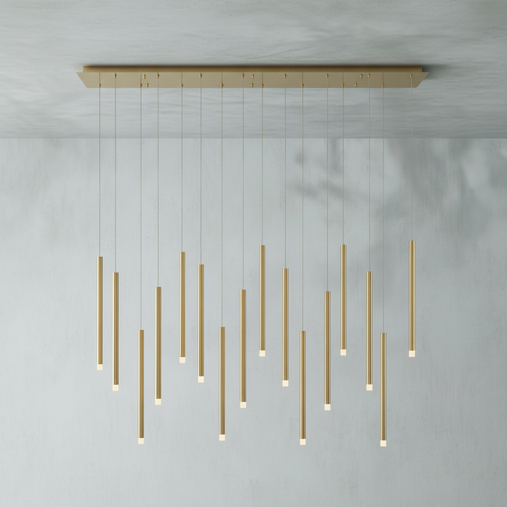 Luster Gaze Aura Cascade Linear LED Chandelier - Background Shot