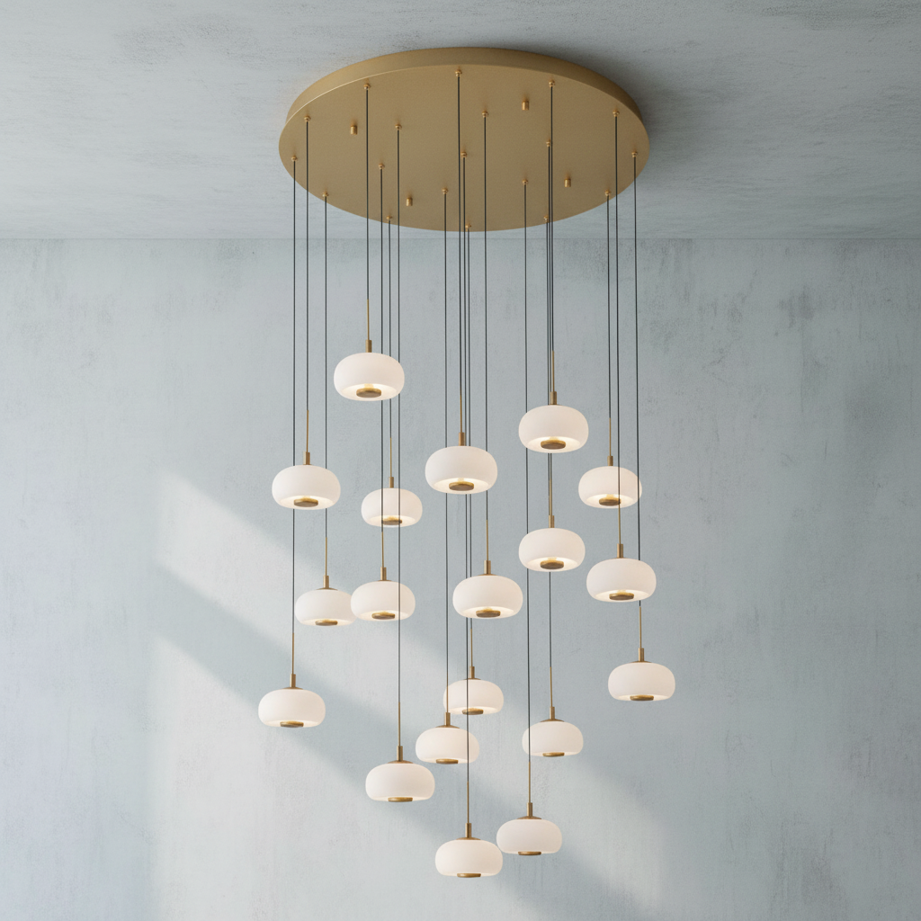 Luster Gaze AuraSphere 19-Light Round Chandelier - Background Shot
