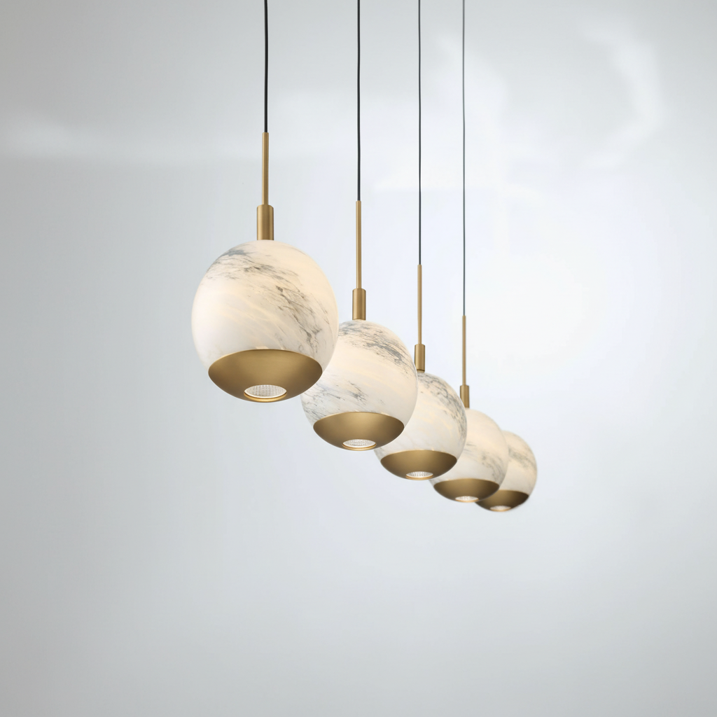 Luster Gaze Alabaster Bloom Linear LED Chandelier - Background Shot