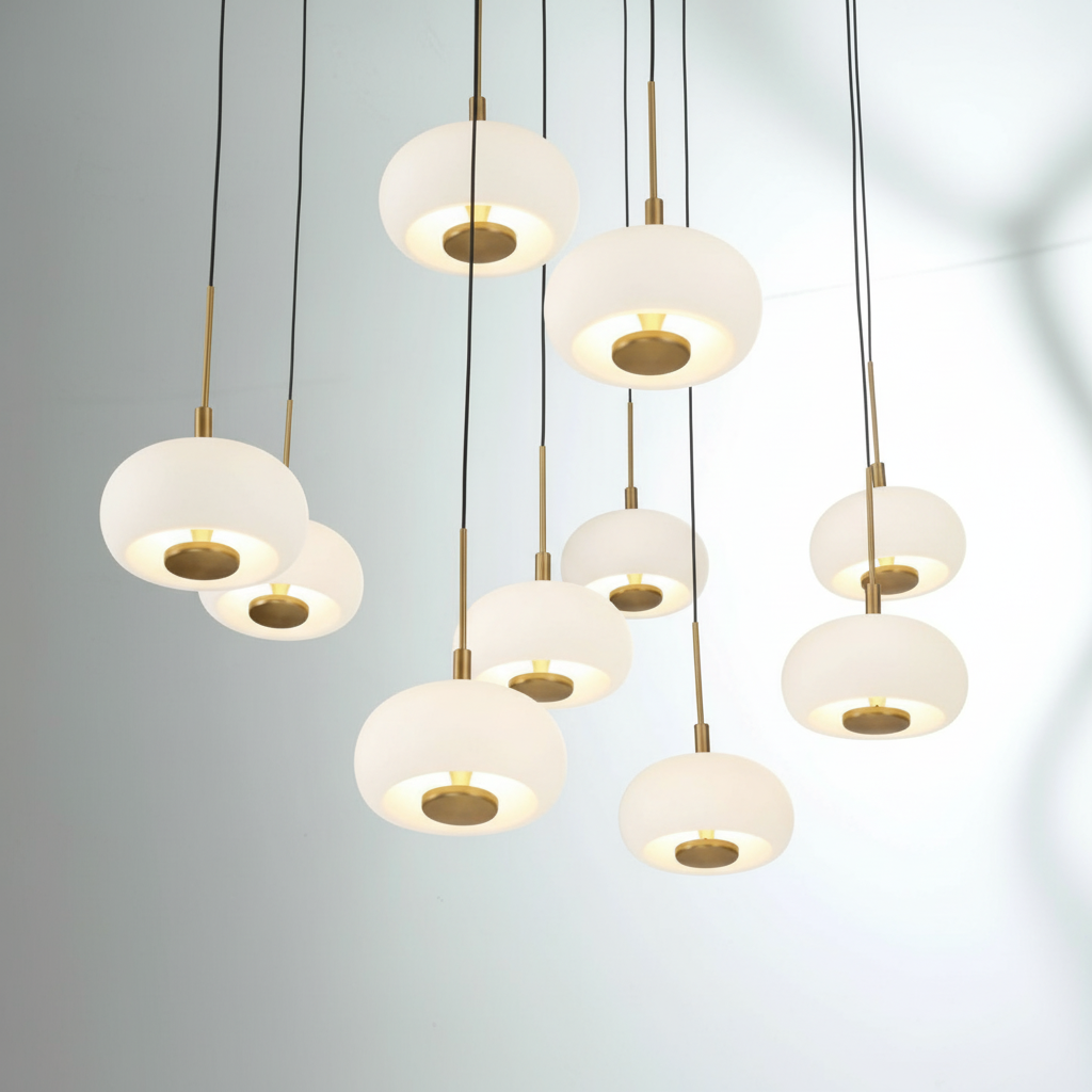 Luster Gaze Nimbus Cascade 8-Light Rectangular LED Chandelier - Background Shot