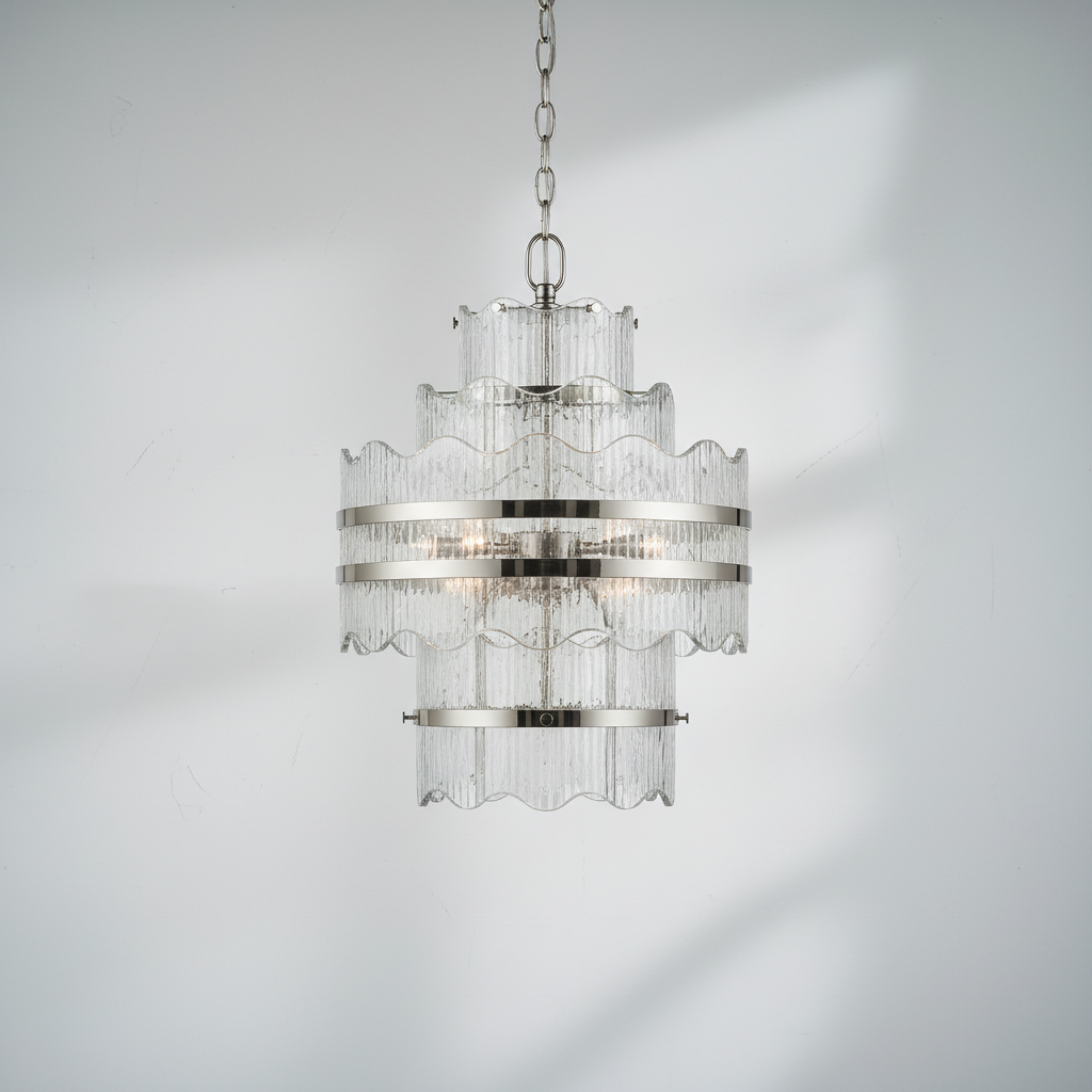 Luster Gaze Aura Stream 5-Light Linear LED Chandelier - Background Shot