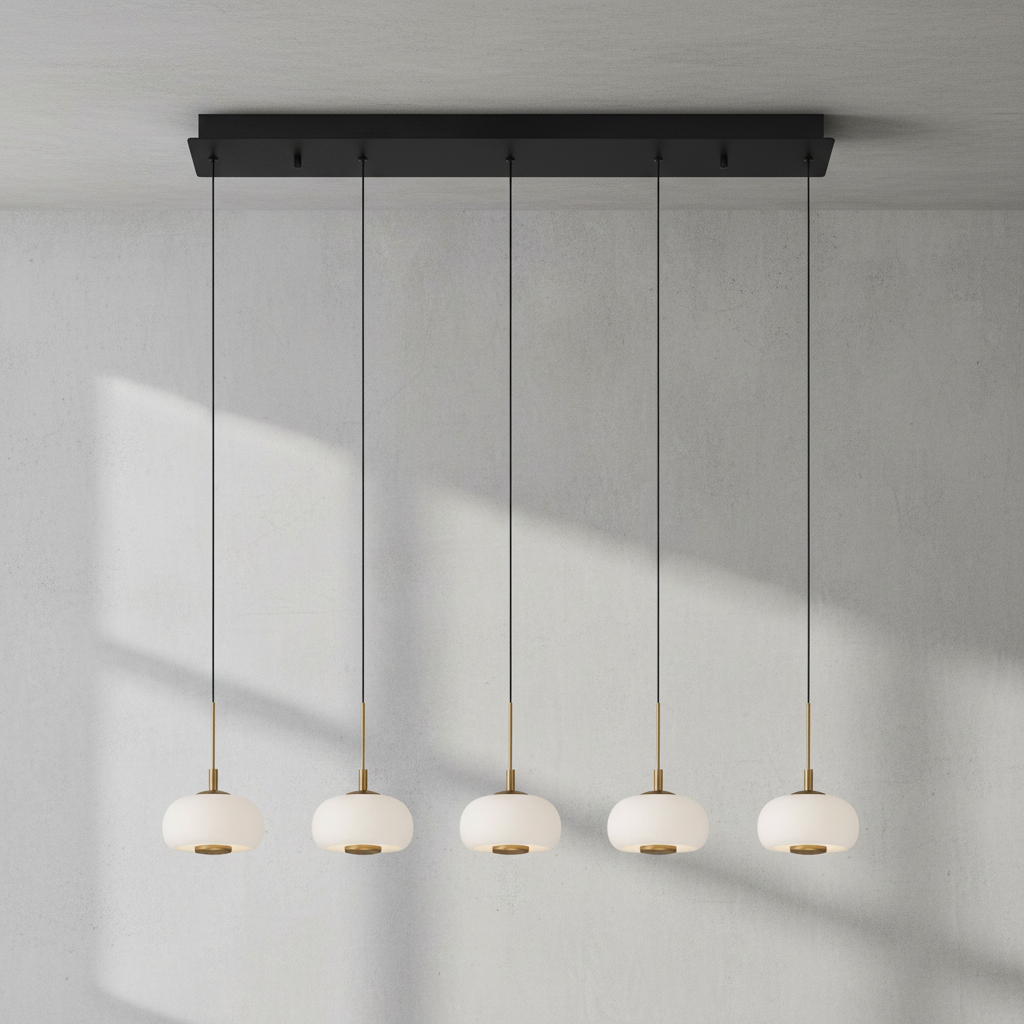 Luster Gaze Aura Stream 5-Light Linear LED Chandelier - Background Shot