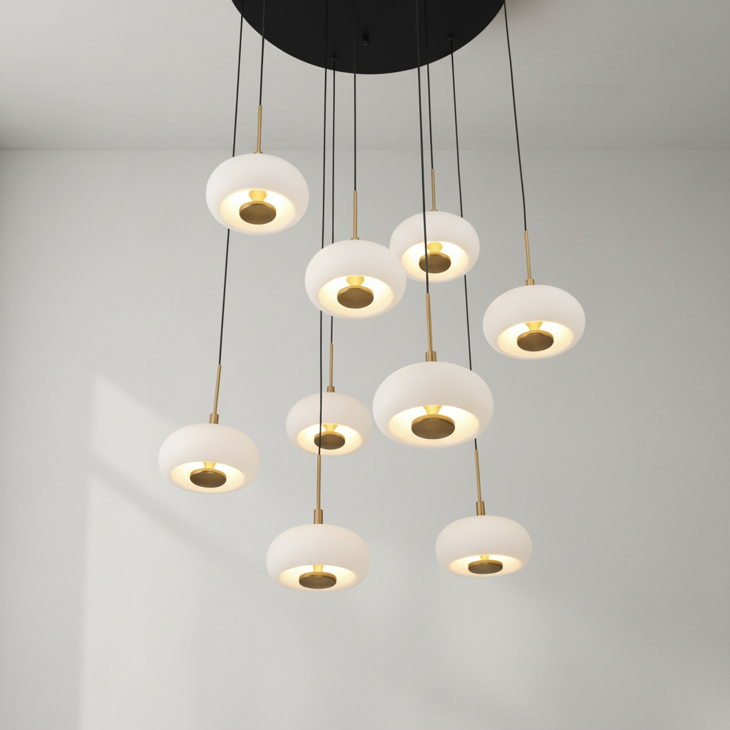 Luster Gaze Celestial Orb 9-Light Round LED Chandelier - Background Shot