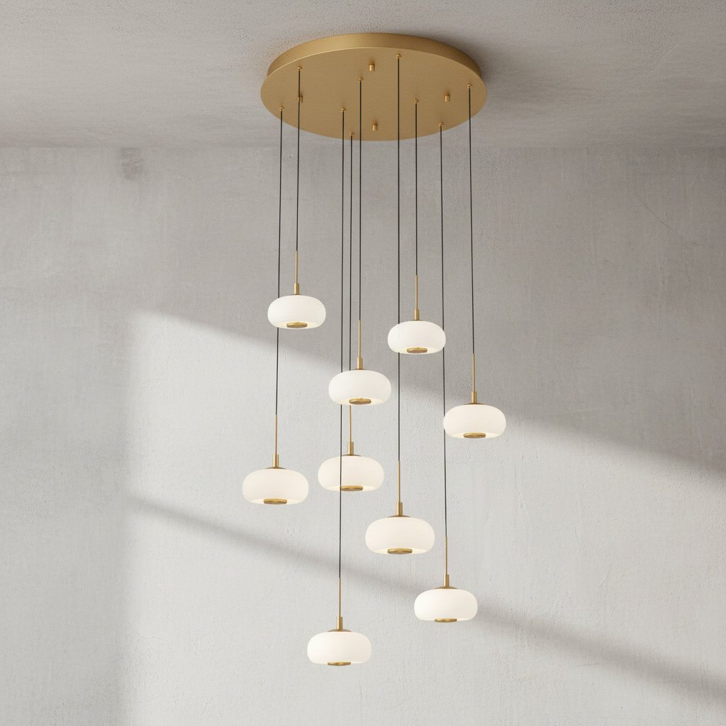 Luster Gaze Celestial Orb 9-Light Round LED Chandelier - Background Shot