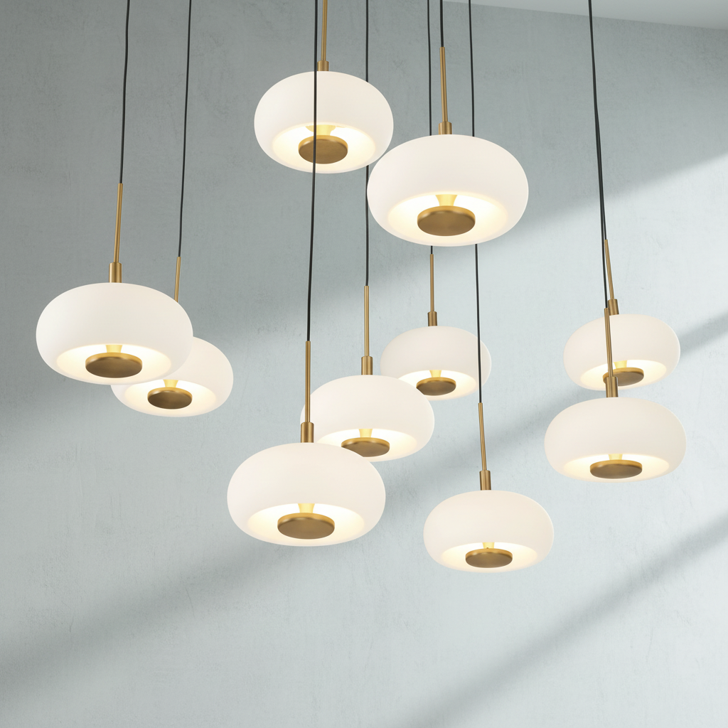 Luster Gaze Celestial Orb 9-Light Round LED Chandelier - Background Shot