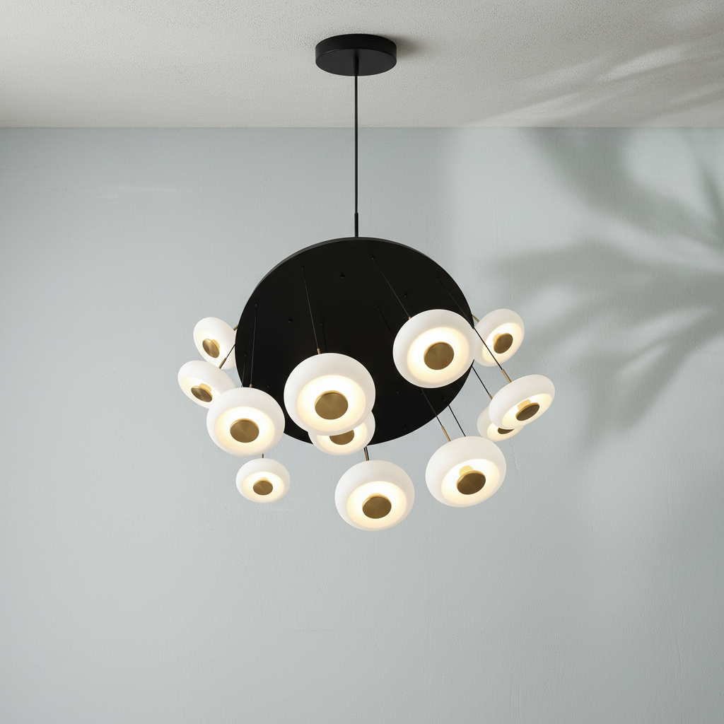 Luster Gaze Celestial Orb 9-Light Round LED Chandelier - Background Shot