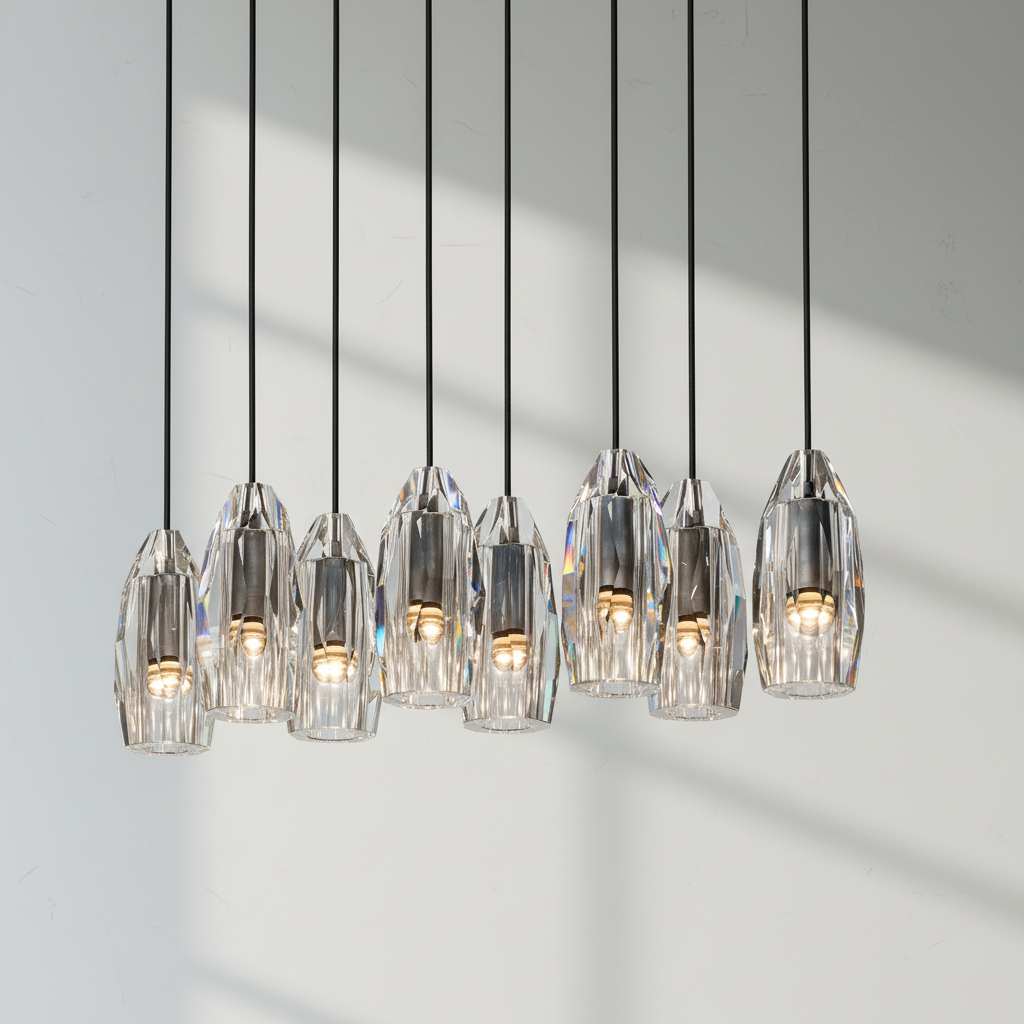 Luster Gaze Veridian Linear Chandelier - Background Shot