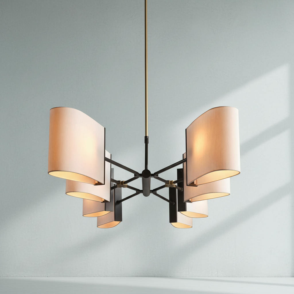 Luster Gaze Aura Linear Brass Chandelier - Background Shot