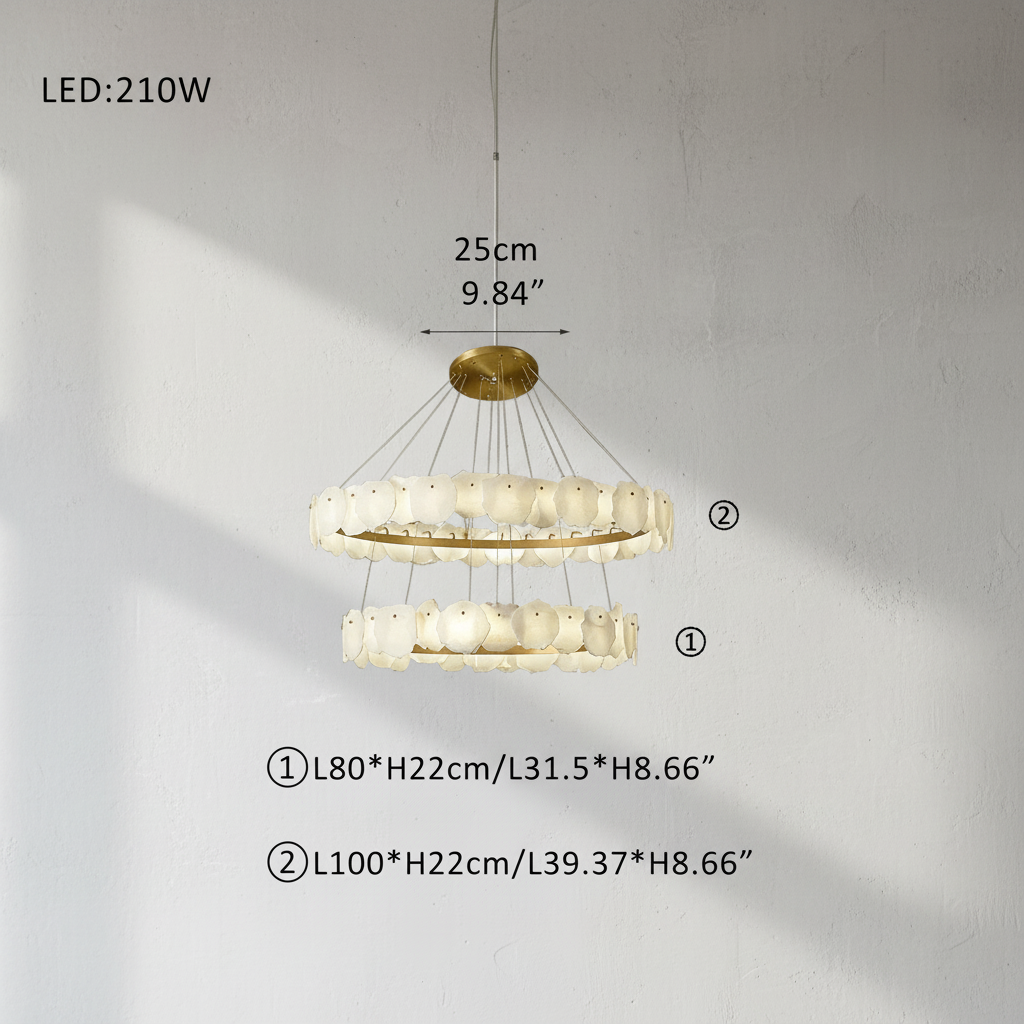 Luster Gaze Alabaster Aura Multi-Tier Round Chandelier - Background Shot