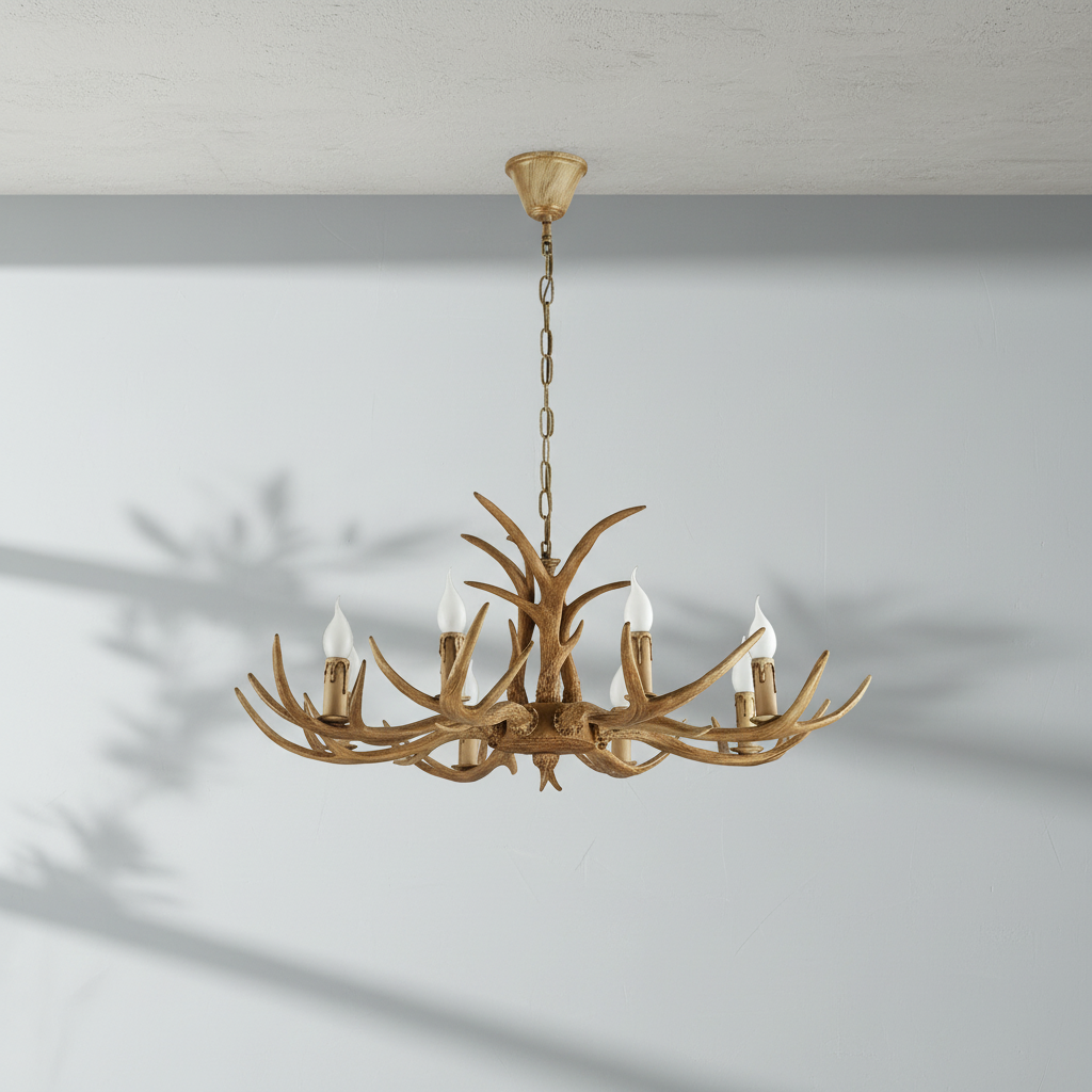 Luster Gaze Rustic Antler Candelabra Chandelier - Background Shot