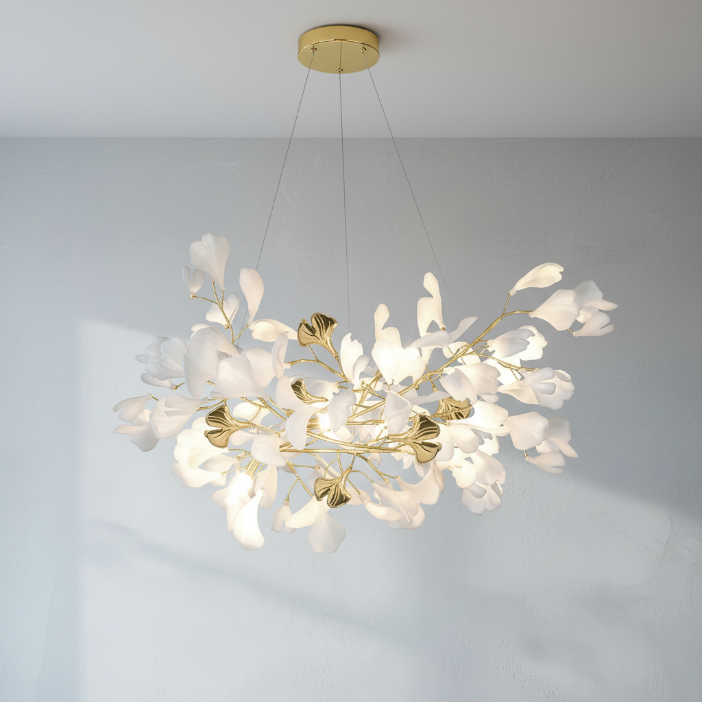 Luster Gaze Ginkgo Bloom Linear Chandelier - Background Shot