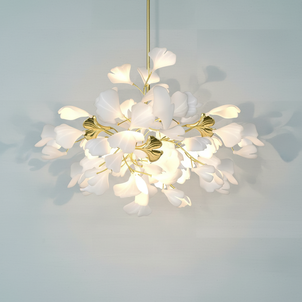 Luster Gaze Ginkgo Bloom Linear Chandelier - Background Shot