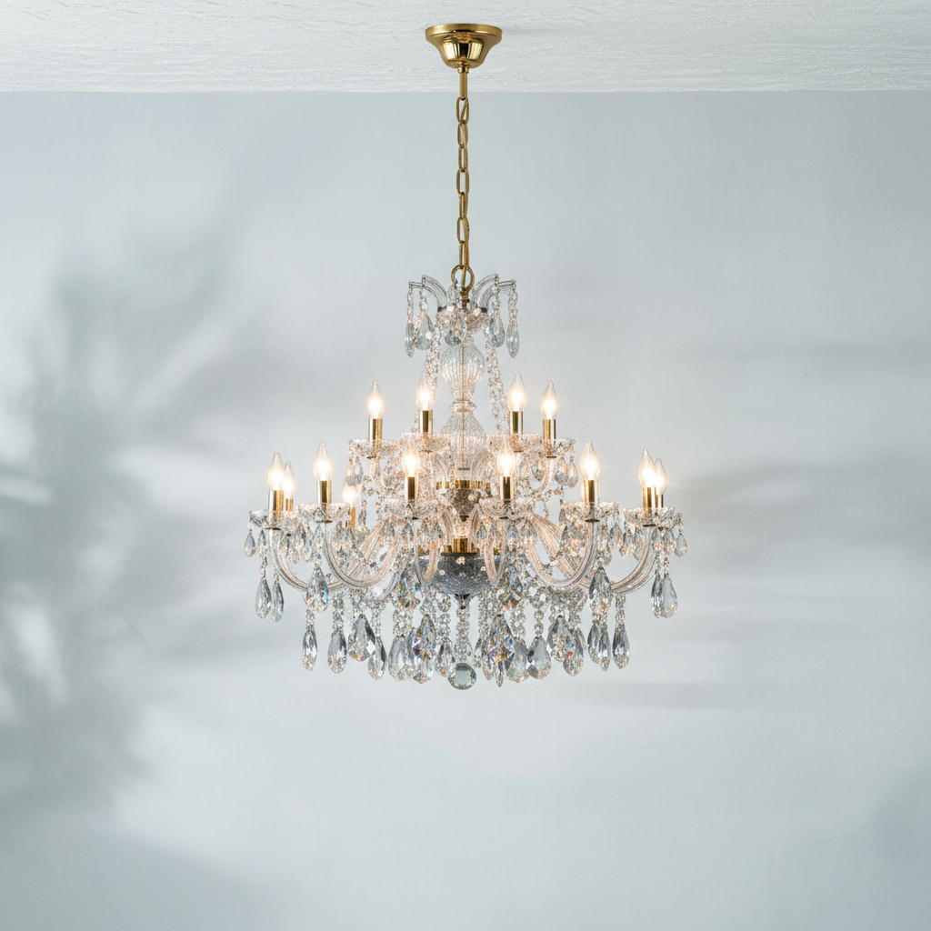 Luster Gaze Heirloom Crystal Candle Chandelier - Background Shot