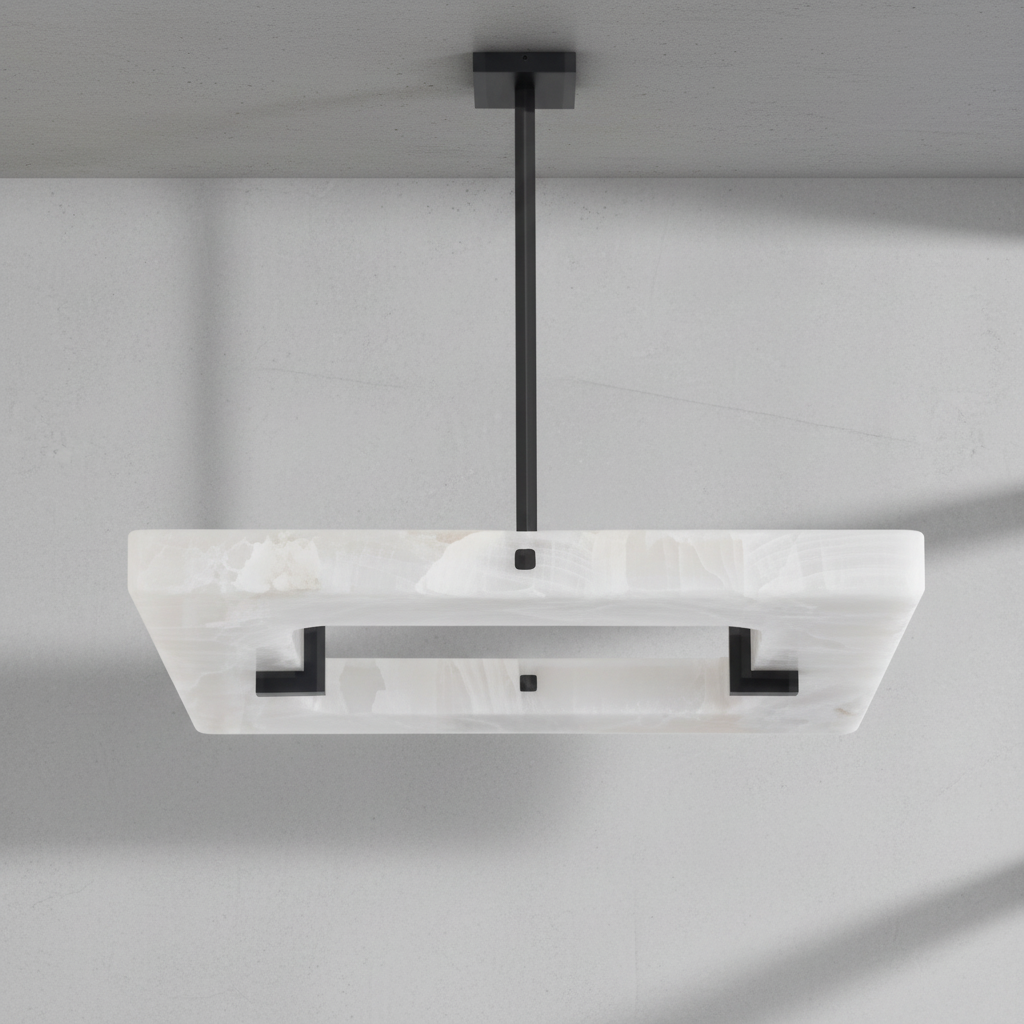 Luster Gaze Alabaster Square Radiance Chandelier - Background Shot